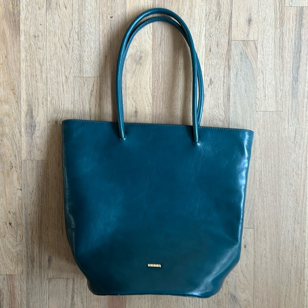 New AOTA Bag purse tote teal blue gold  (Vagan) Crossbody/Handbag  large